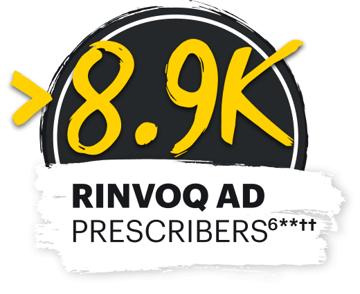 Greater than 8.9k RINVOQ AD prescribers.