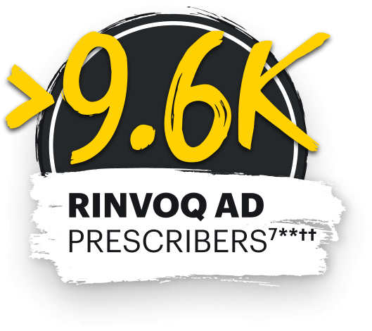 Greater than 9.6k RINVOQ AD prescribers.